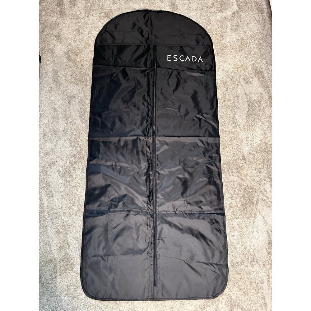 ESCADA Long Dust Bag Travel Garment Nylon Black Silver 55”Lx 24”W